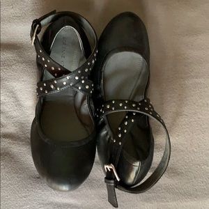 Adrienne Vittadini leather flats with ankle strap